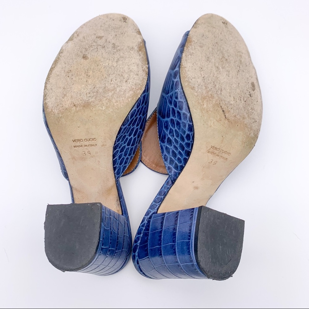 Paris Texas Embossed Leather Python Blue Heeled B… - image 7